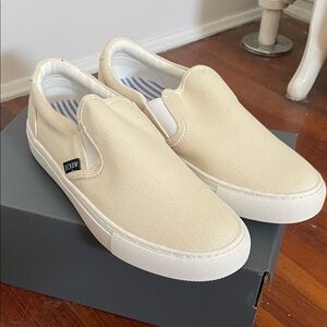 NWOT J. Crew Slip-On Canvas Sneakers in Cream size 6